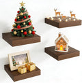 Axeman Square Floating Shelves for Wall, 4 Pack Wall Mounted Floating Shelf by Axeman