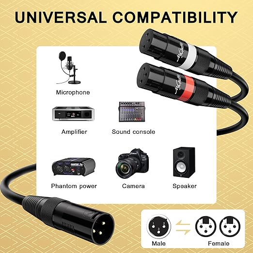Mygatti XLR Splitter Y-XLR Cable 15 FT, Bi-Directional Balanced Microphone - Image 6