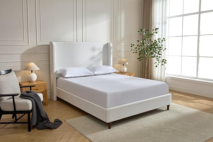 California King Size Upholstered Bed Frame, Platform Bed Frames - Image 6