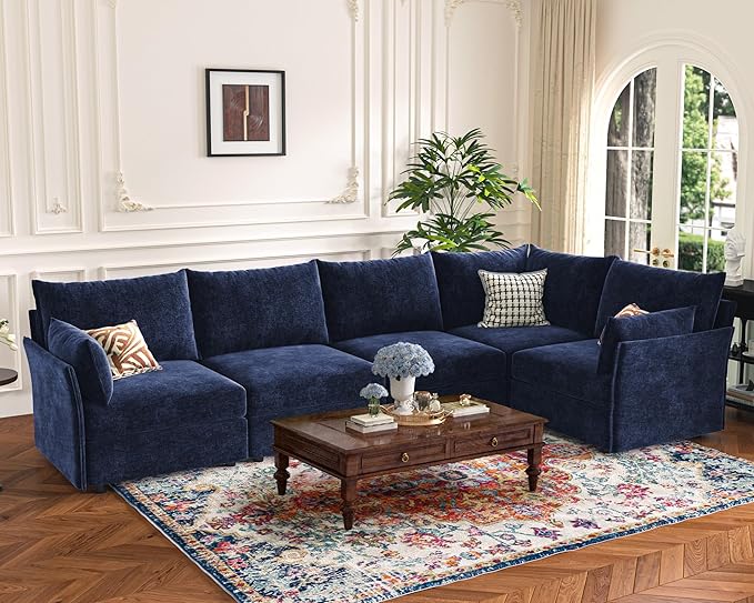 ABCASA 135.5" Oversized Modular Sectional Sofa, L Shaped Convertible Couch by ABCASA