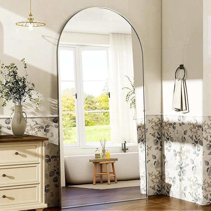 HARRITPURE 76"x34" Silver Full Length Mirror Arch Floor Mirrors - Image 7