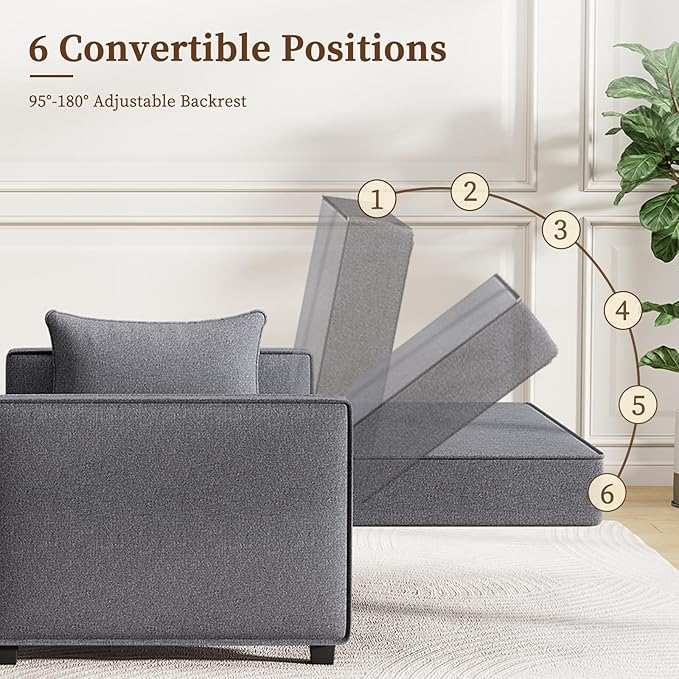 Furnimart 3-in-1 Convertible Sleeper Sofa - Image 4