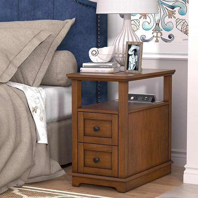 HIFYOBRO 2 Drawers End Table - Image 2
