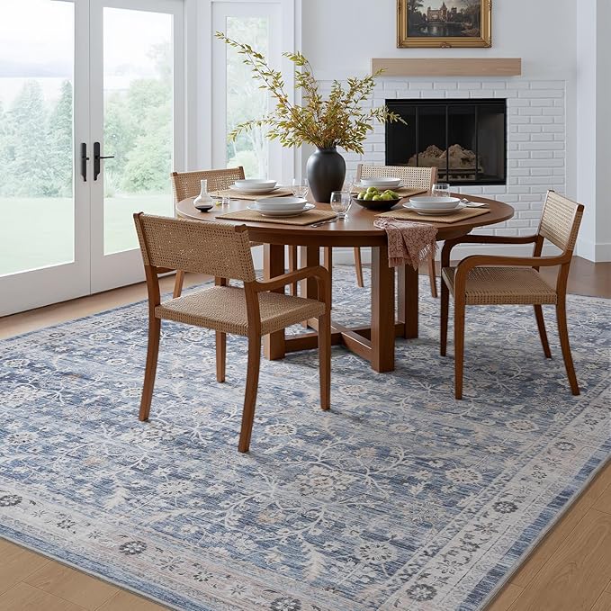 MontVoo-Vintage Area Rug 5X7 Blue Rugs - Image 5