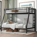 Twin Over Full Bunk Bed Frame, Heavy Duty Metal Loft Bed by Unknown