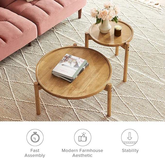 mopio Dylan Solid Wood Nesting Coffee Table Set - Image 5