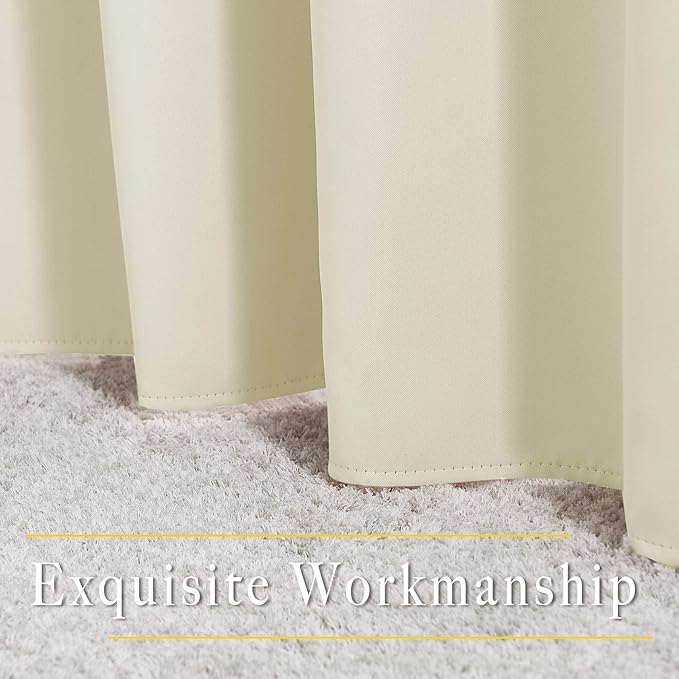 NICETOWN Room Darkening Beige Curtains 102 inches Long 2 Panels, Grommet - Image 6