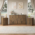 7 Drawer Dresser & Nightstand Set, 3-Piece Fluted Bedroom Dresser and Night by NOVAMAISON