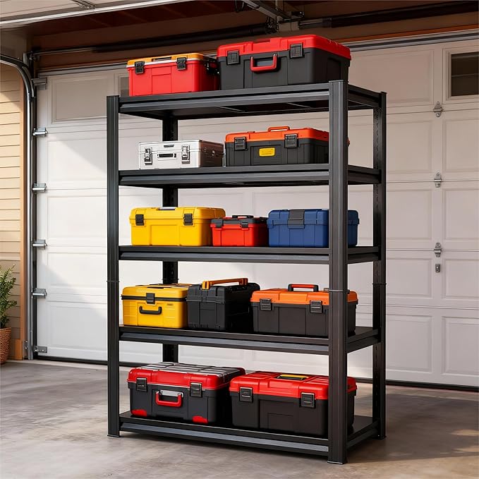 72''H Metal Garage Shelving Unit, 5-Tier Garage Storage Shelves Heavy - Image 2