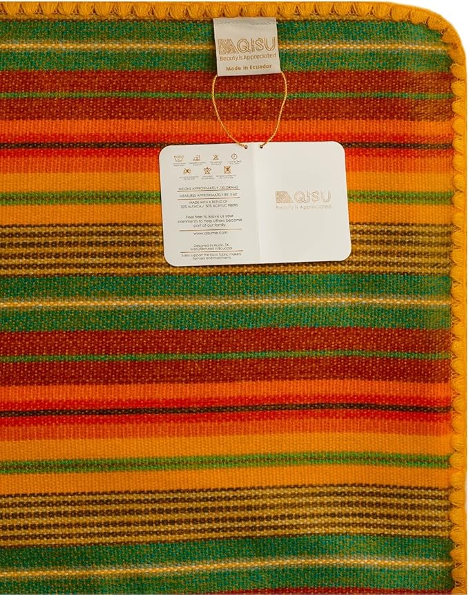 QISU Alpaca Wool Blanket Throw | Large, Variegated | 85 x 65 inches | Ultra-Soft - Image 5