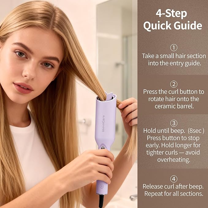 Inovocare Upgraded Automatic Rotating Curling Iron - Image 5