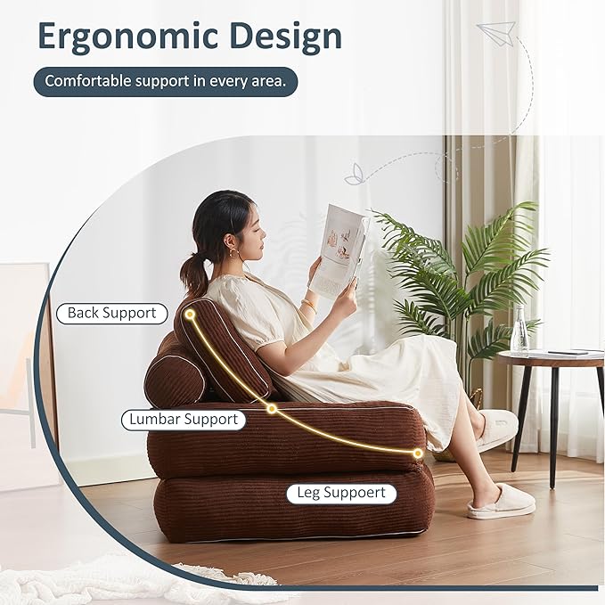 Folding Chair Bed, Futon Sofa Bed, Floor Couch - Image 4