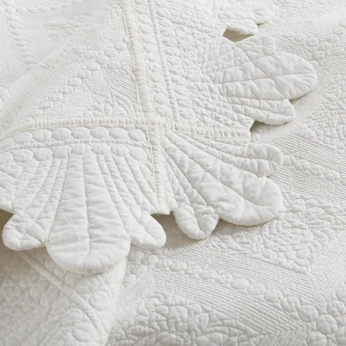 MarCielo 3-Piece 100% Cotton Oversized Bedspread Lightweight Quilt Coverlet - Image 7