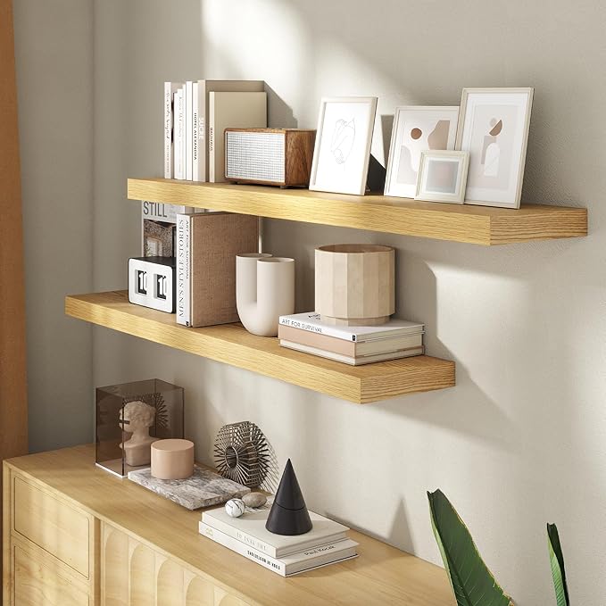 48 Inch Floating Shelves for Wall, 8 Inch Deep Floating Shelf for Storage & - Image 2