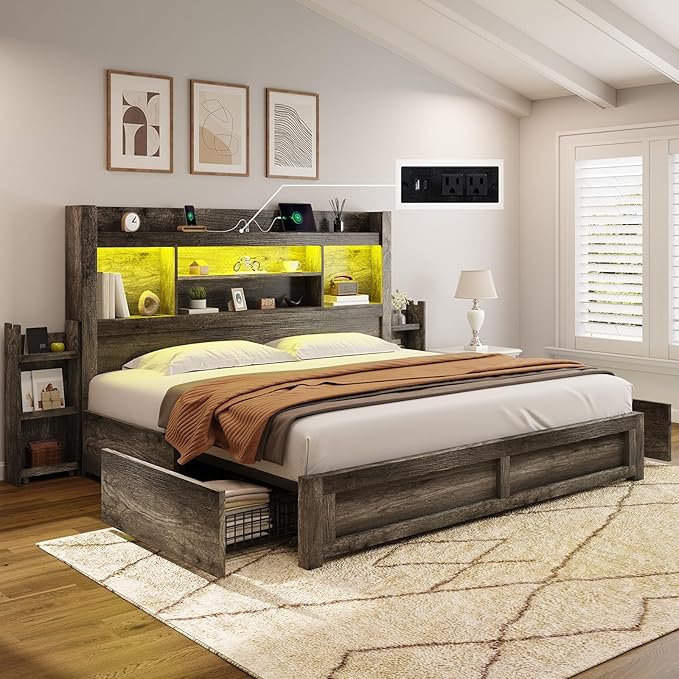 AMERLIFE King Size Bed Frame by AMERLIFE