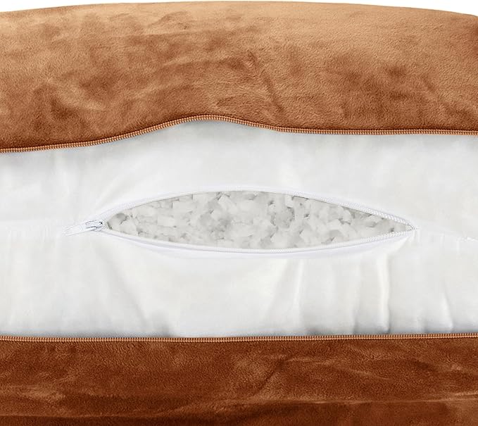Husband Pillow Tan, Original Reading Pillow in Bed Rest Chair, Shredded Memory - Image 9