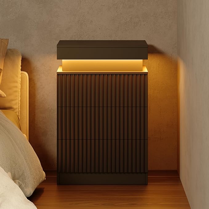 Nightstand Set of 2 for Bedroom, LED Nightstand - Image 9