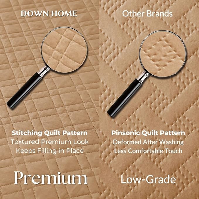 Queen Quilt Set with Shams Lightweight Quilted Bedspread Coverlet Thin - Image 3