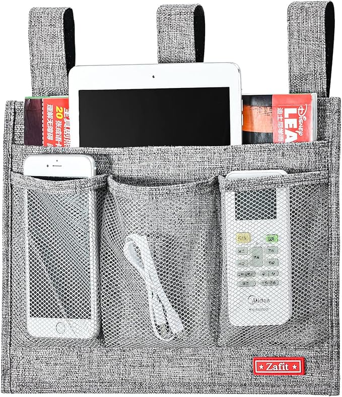 Zafit Linen Bedside Caddy, Bedside Storage Organizer by ZAFIT