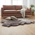 Premium Gray Sheepskin Rug Genuine Quad 4x6ft Pelt Fluffy Fur Rug by SuperAreaRugs