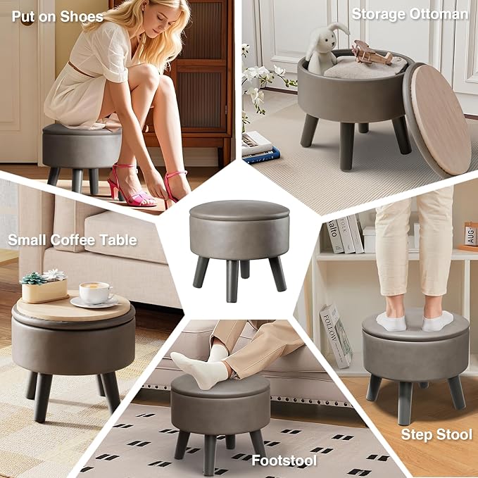 FIMIVIBI Small Foot Stool Ottoman - Image 3