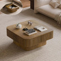 Square Small Coffee Table with Storage, Modern Wooden Coffee Table with Solid by FGXJY