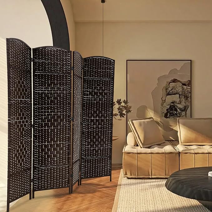 FDW Room Divider 6FT Wooden Screen Folding Privacy Screens Portable Wall - Image 2