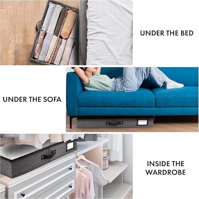 HOMELUX THEORY 2pc Under Bed Storage Containers, Bedroom Under the Bed Drawer - Image 5