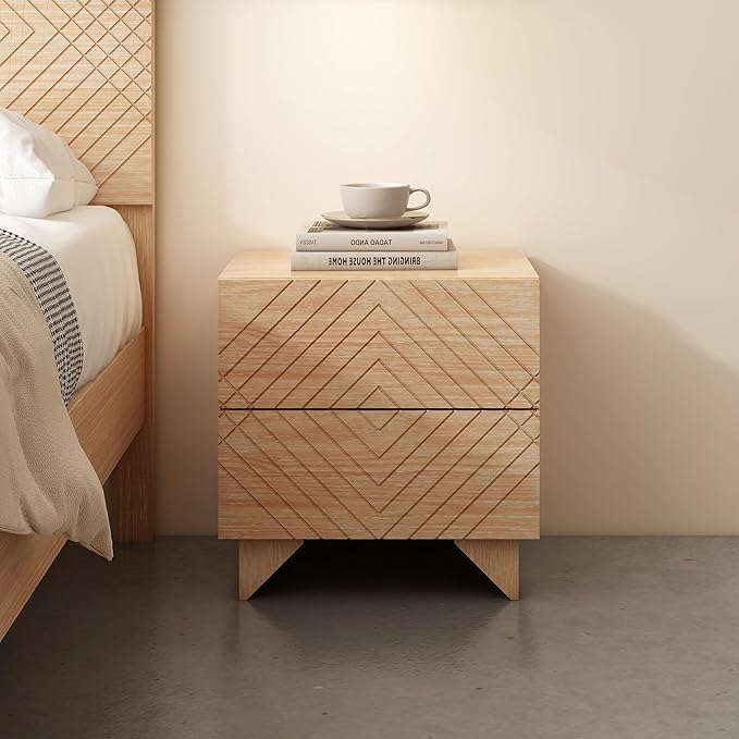 MUSEHOMEINC Solid Wood Nightstand - Image 3