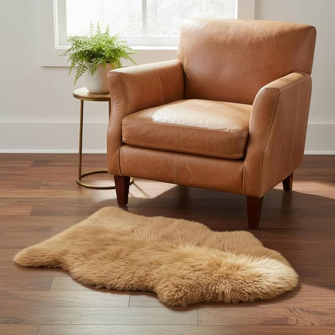 Super Area Rugs Brown Sheepskin Rug - Image 2