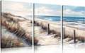 Blue Beach Canvas Wall Art for Living Room Bedroom Bathroom Nature Landscape by ANCXWOTER