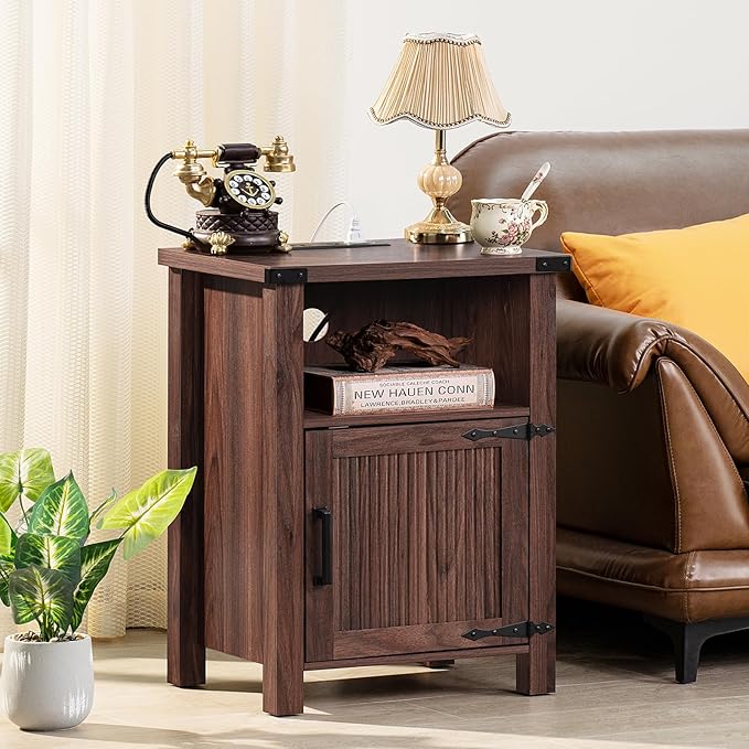 Joaxswe Night Stand, 18 Inch Farmhouse Nightstand - Image 7