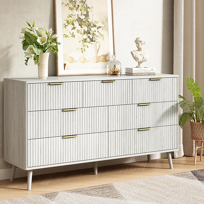 CARPETNAL Fluted 7 Drawer Dresser by CARPETNAL