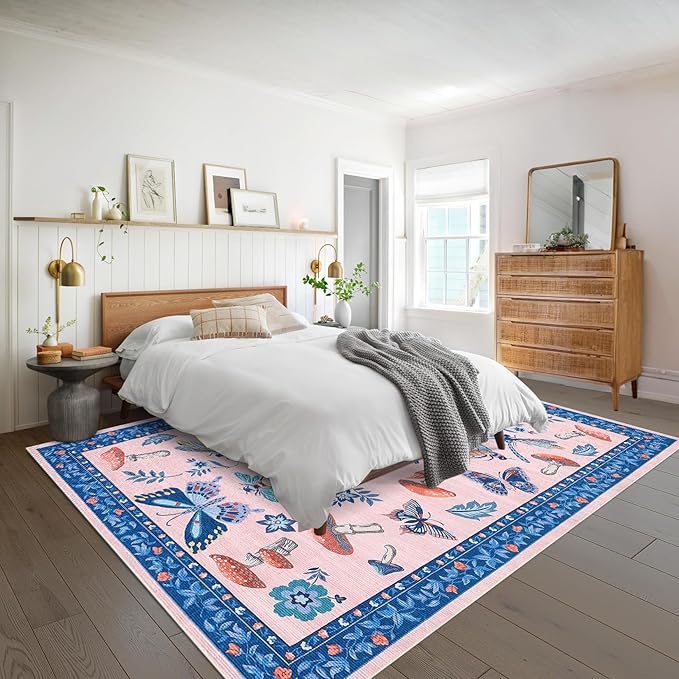 Mushroom Insect Washable Rug 5x7 Area Rugs - Image 3