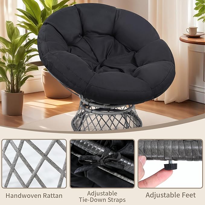 46" Giant Oversized Rattan Papasan Chair - Image 4
