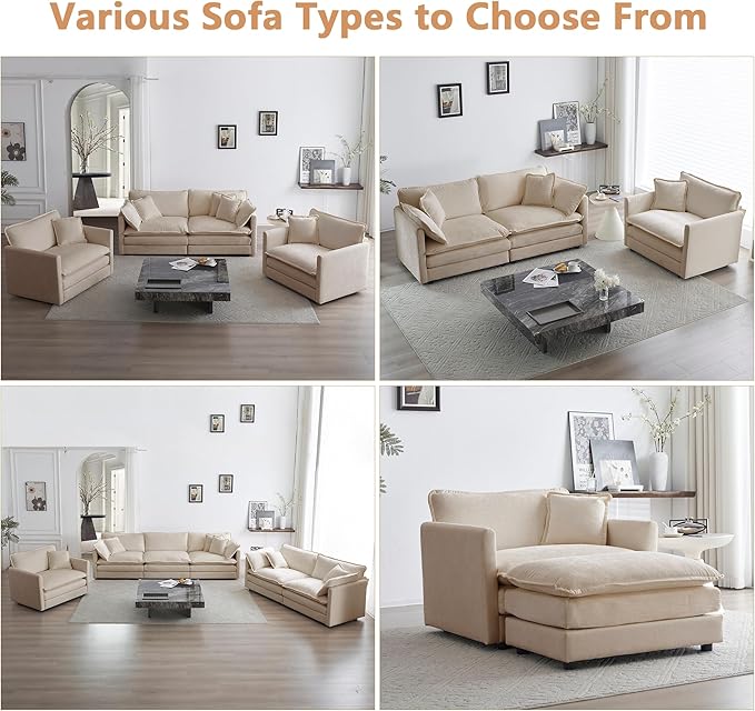 mikibama 41.4" W Single Seat Sofa, Chenille Comfy Deep Upholstered Couch - Image 6
