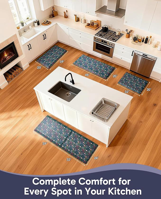 Ophanie Kitchen Mats for Floor, 3/4 inch Thick, 17x28 Anti Fatigue Cushioned Mat - Image 7