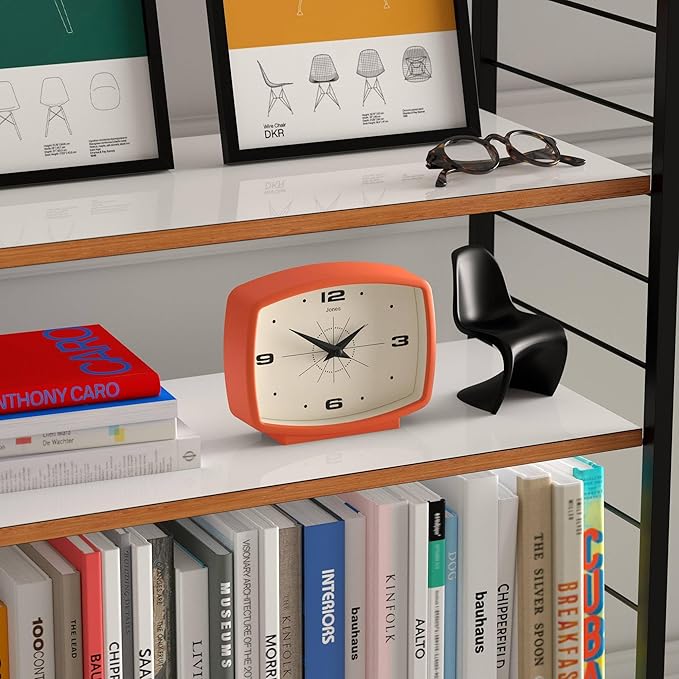 JONES CLOCKS® Film Desk Clock | Retro Rectangular Design | Orange | Retro Design - Image 5