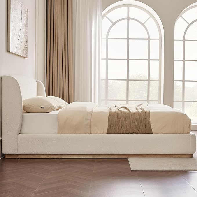 CHITA Queen Size Bed Frame, Upholstered Platform Bed - Image 8