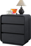 Black Night Stand with Charging Station, Modern End Table Dresser with 3 by StandifurnoFurniture