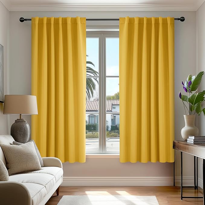 Deconovo Blackout Curtains, Thermal Insulated, W52 x L45 2 Panels, Back Tab by Deconovo