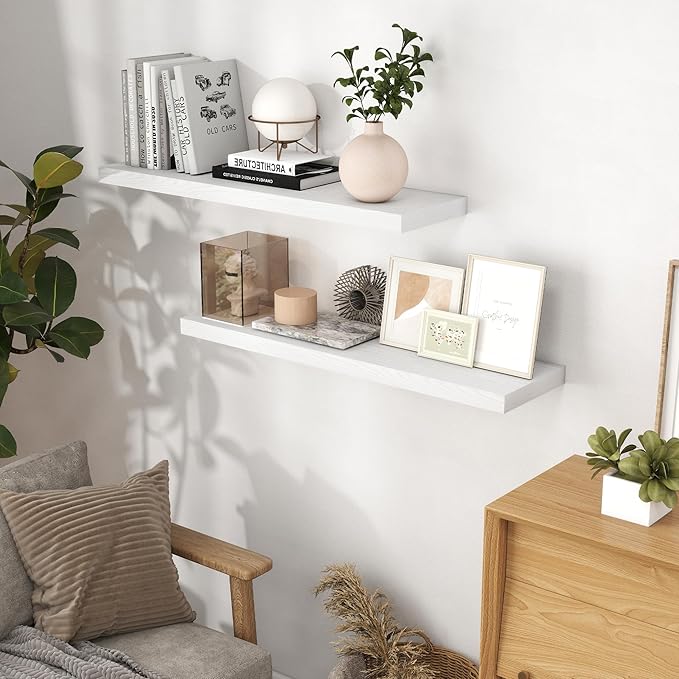 40 Inch Floating Shelves for Wall, 9.3 Inch Deep Shelves for Books & Decor - Image 2