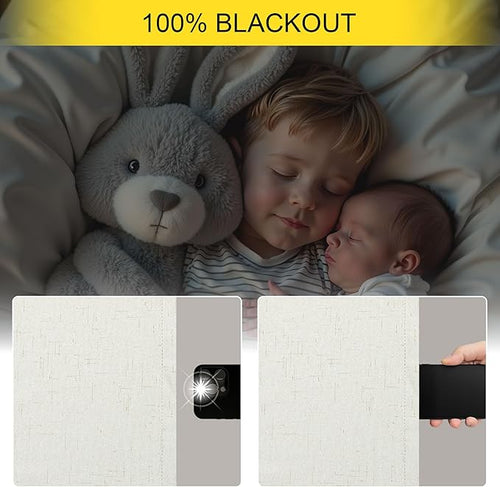 100 Inch Curtains Blackout for Bedroom Cooling Black Out Large Window Linen - Image 2