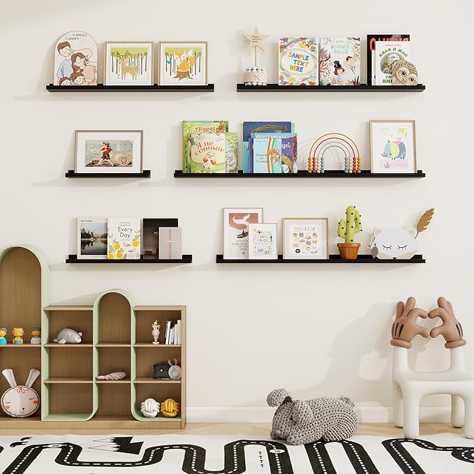 Picture Ledge Shelf, Floating Shelves Set of 2, 36 Inches Solid Wood Nursery - Image 7