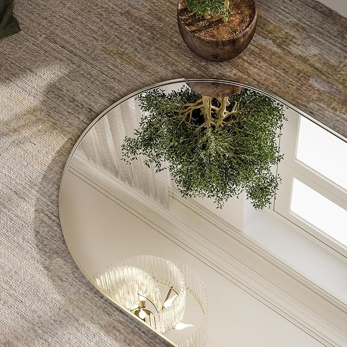 HARRITPURE 76"x34" Silver Full Length Mirror Arch Floor Mirrors - Image 4