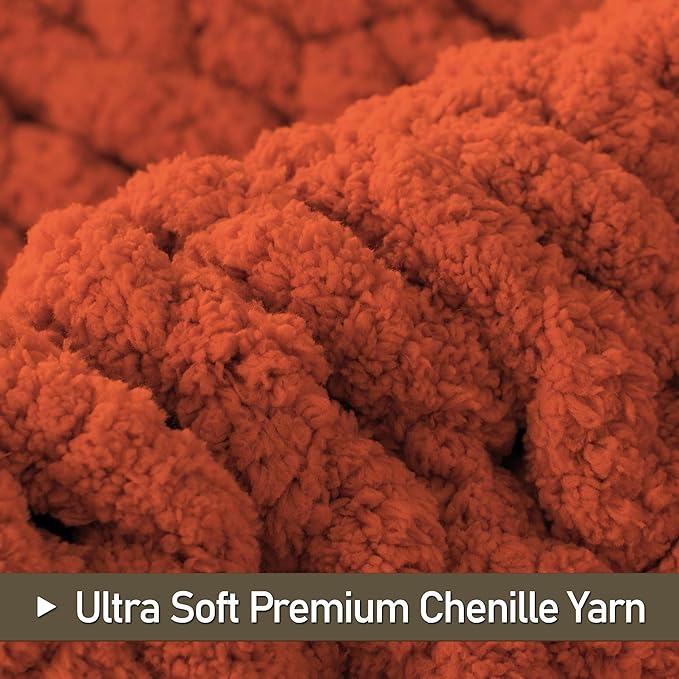 Chunky Knit Throw Blanket 50"X 60", 100% Handmade - Image 7