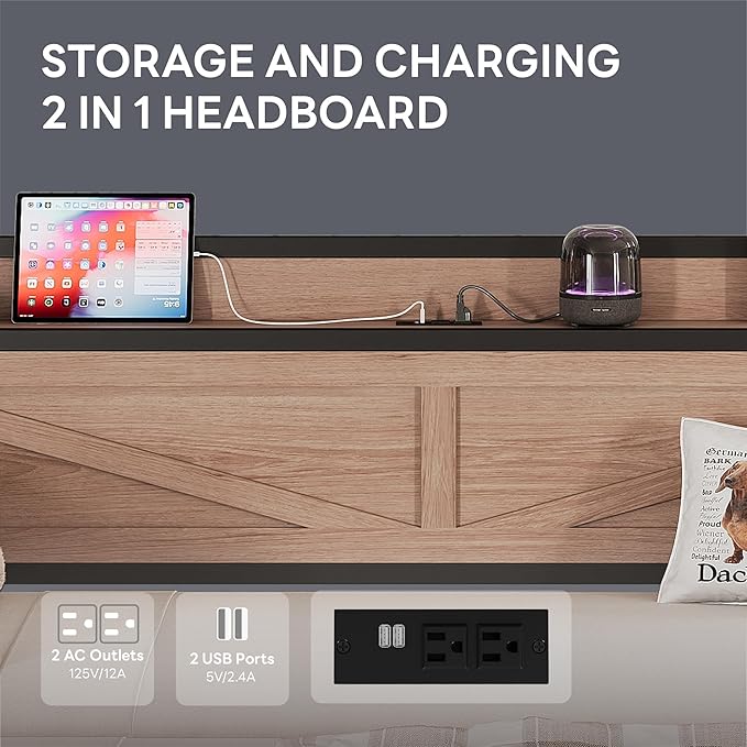 LIKIMIO Twin Daybed with Trundle Bed, Storage Headboard with Charging Station - Image 6