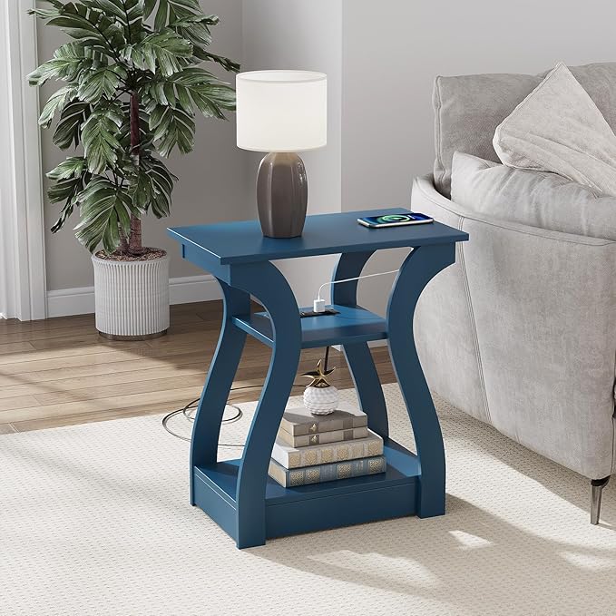 End Table with Charging Station, Side Table with USB Ports and Outlets - Image 7