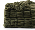 BATTILO HOME Olive Green Faux Fur Throw Blanket by BATTILOHOME