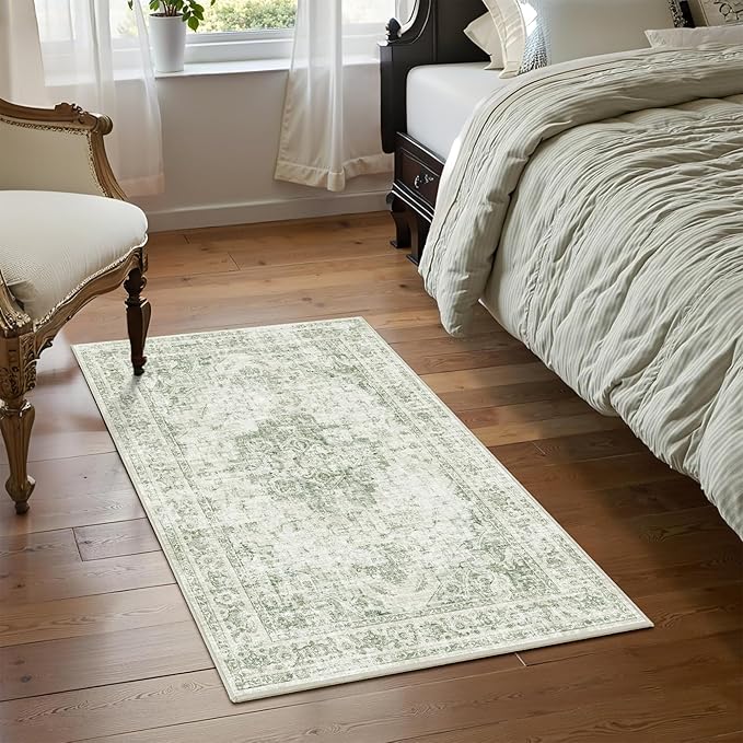 2x3 Vintage Washable Area Rugs for Entryway Soft Non-Slip Bath Mat Boho - Image 2